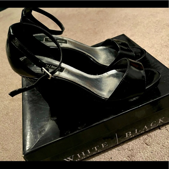 White House Black Market Shoes - White House black market wedges in black! SZ.8 worn 3 times. Perfect condition.